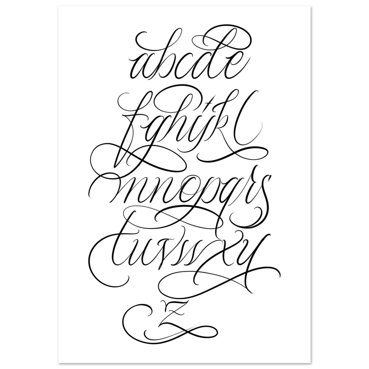 Cursive Slogan Lettering Cool Cursive Lettering Alphabet